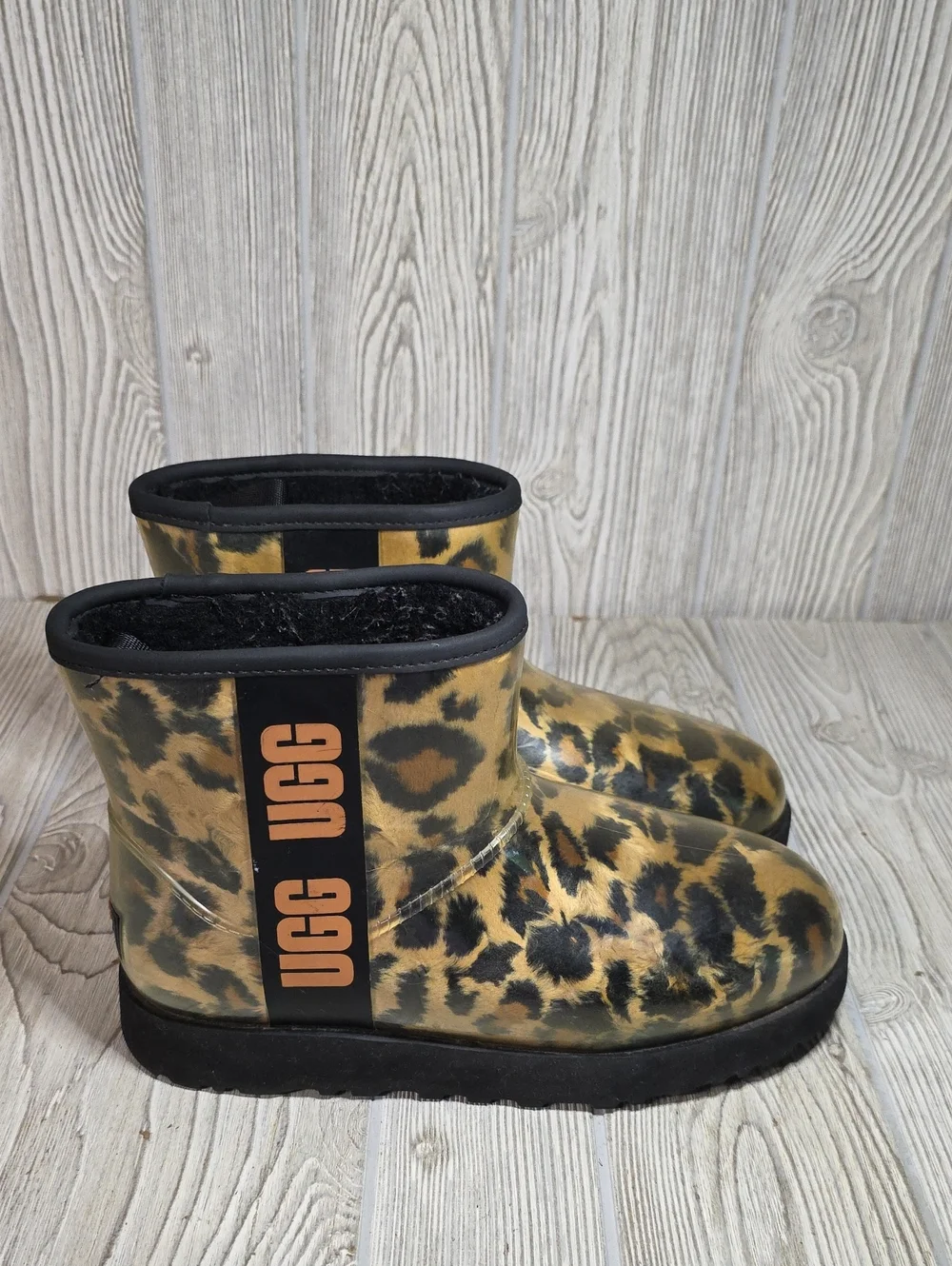 UGG Classic Clearn Mini Panther Boots Animla Print Slip On Boots Womens Size 7